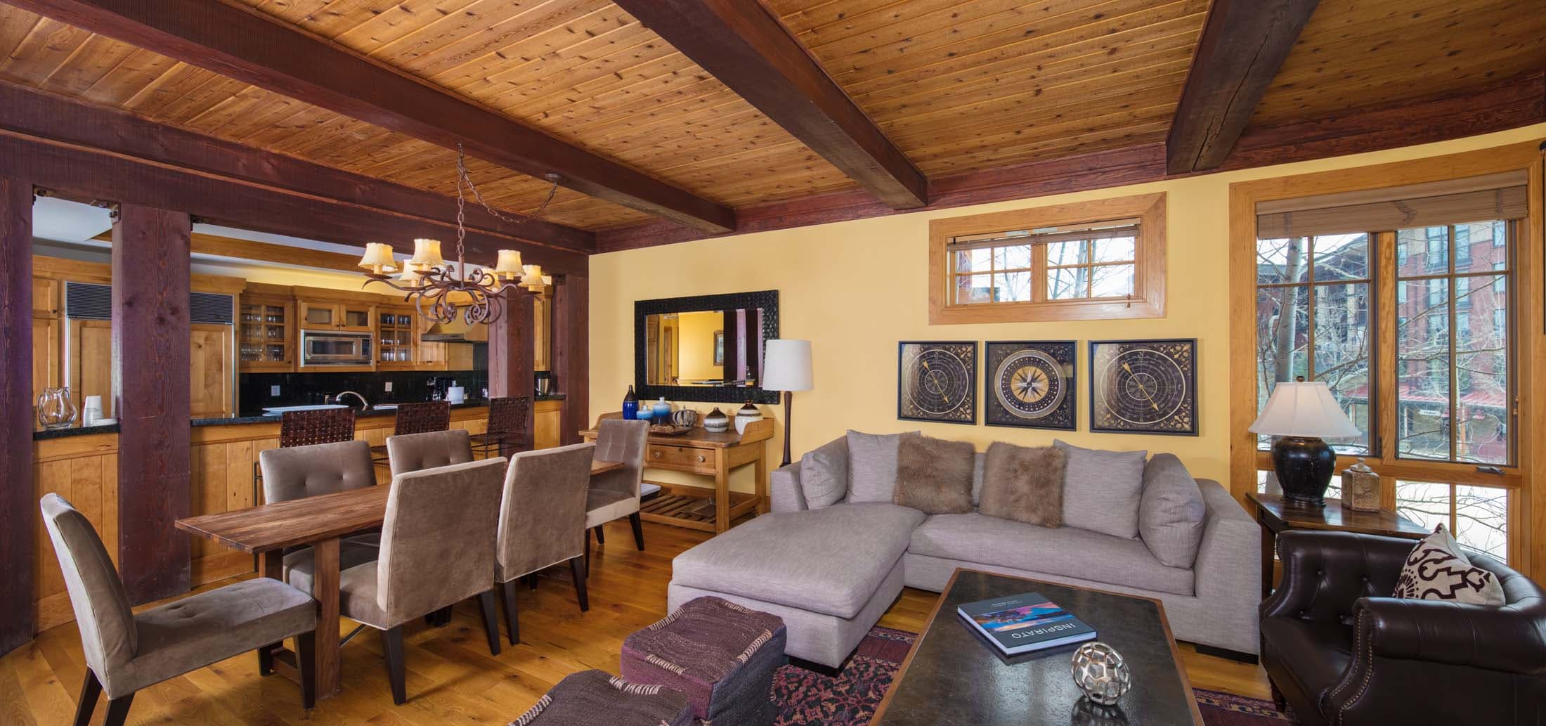 Interior of Jackson Hole Crystal Springs Lodge Sweetwater Great Room at Teton Private Residences