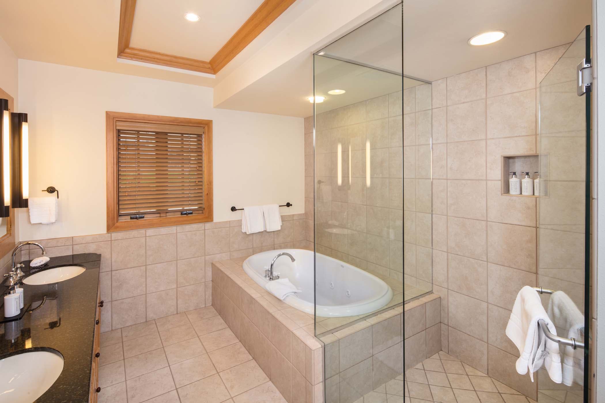 Interior of Jackson Hole Crystal Springs Lodge Sweetwater Master Bathroom at Teton Private Residences