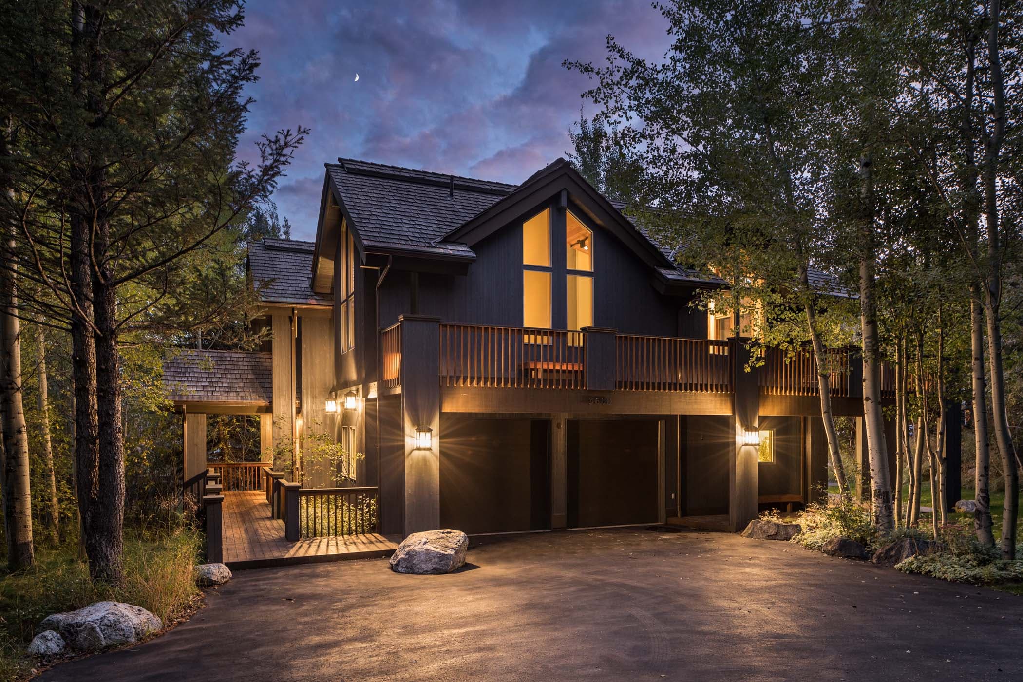 Teton Grove Evening Exterior Front at Teton Private Residences
