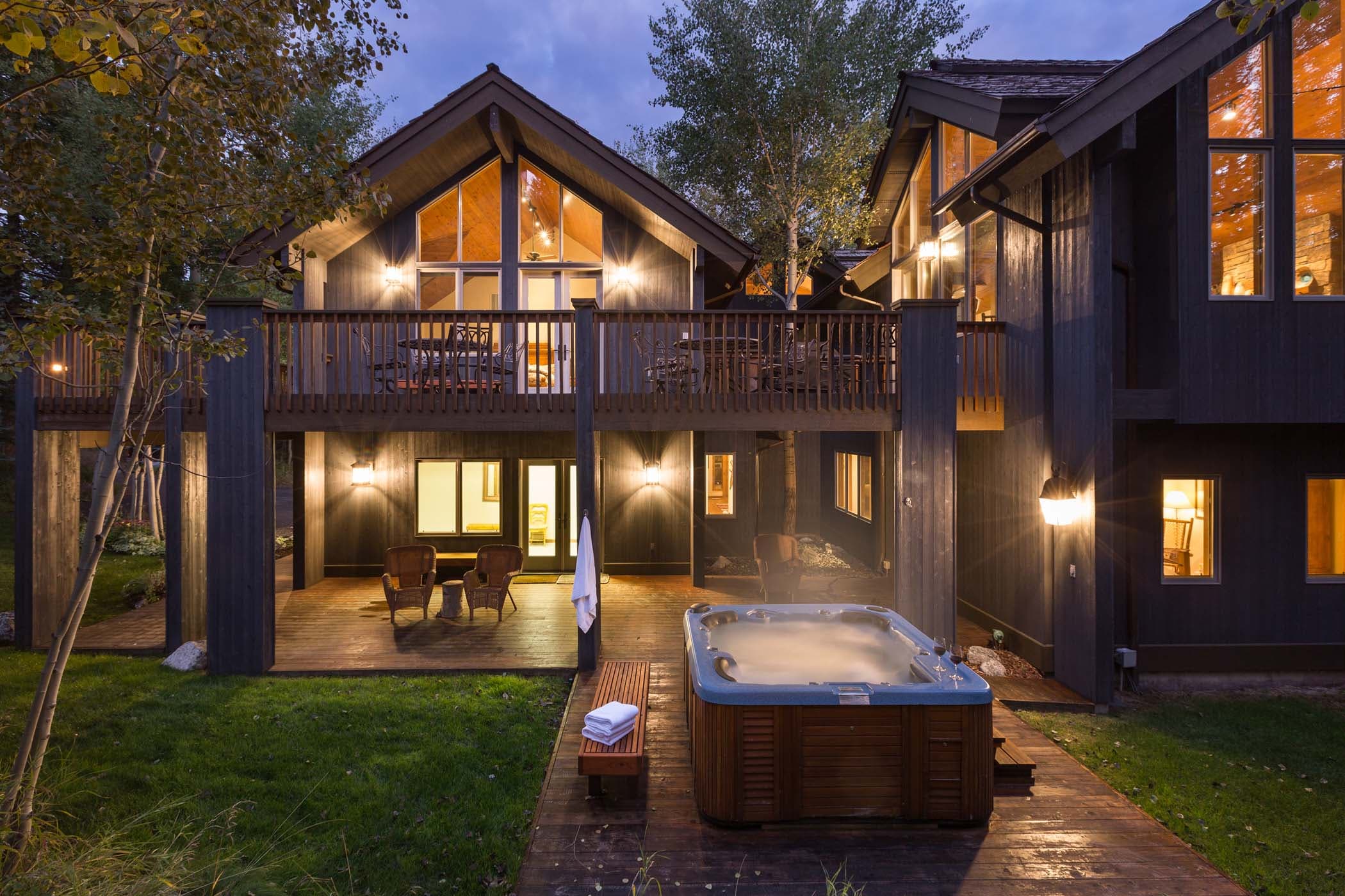 Teton Grove Rear Exterior And Hot Tub at Teton Private Residences