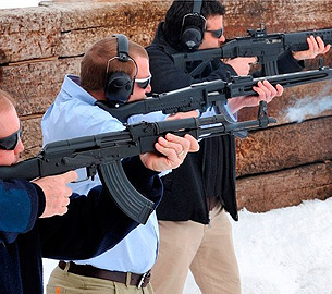 Three guys shooting near Jackson Hole. Three guys shooting near Jackson Hole.