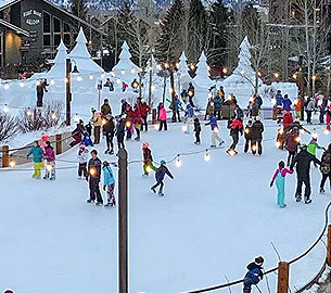 Ice skating in Teton Village. Ice skating in Teton Village.