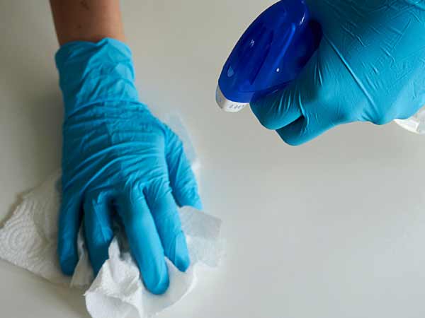 Cleaning with gloves. Cleaning with gloves.