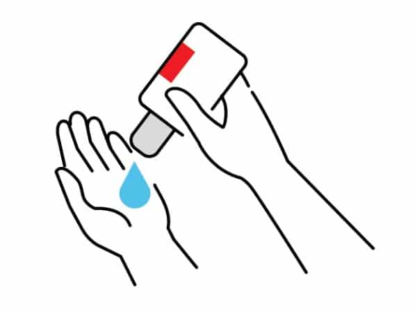 Someone putting on hand sanitizer. Someone putting on hand sanitizer.