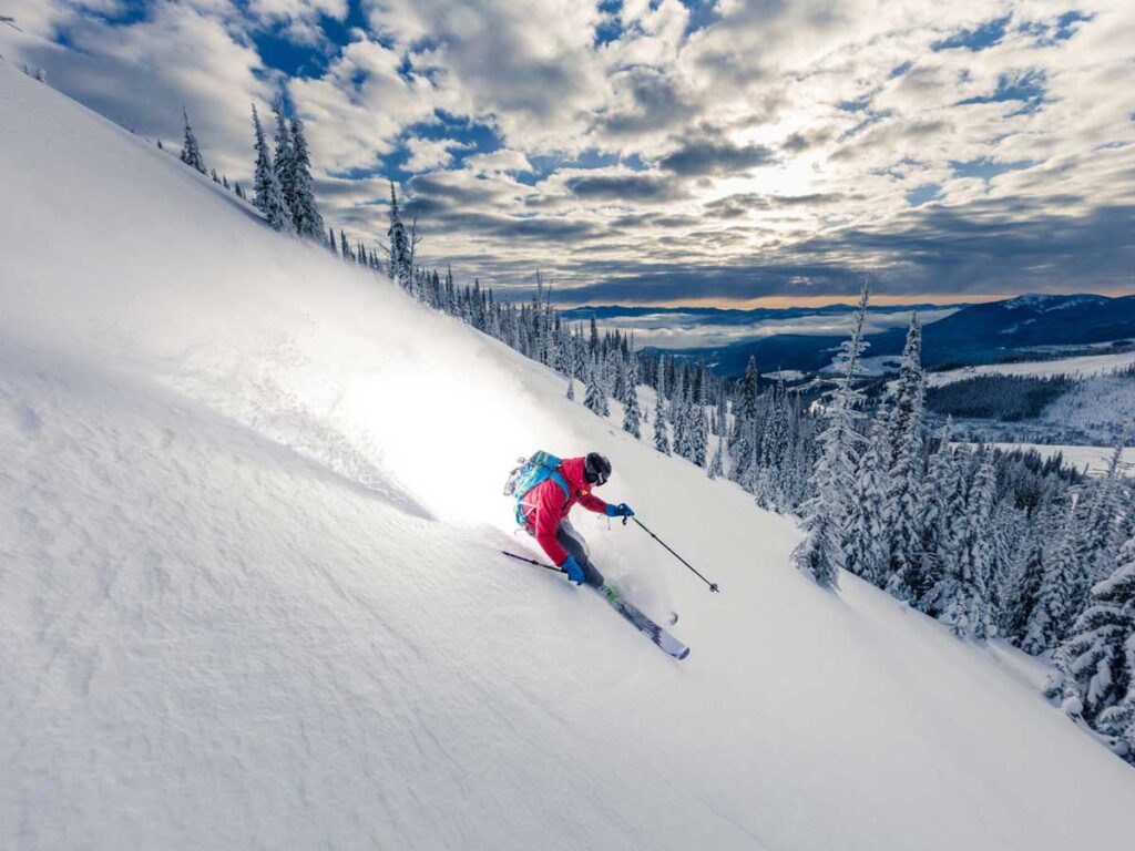 Skier In The Evening.