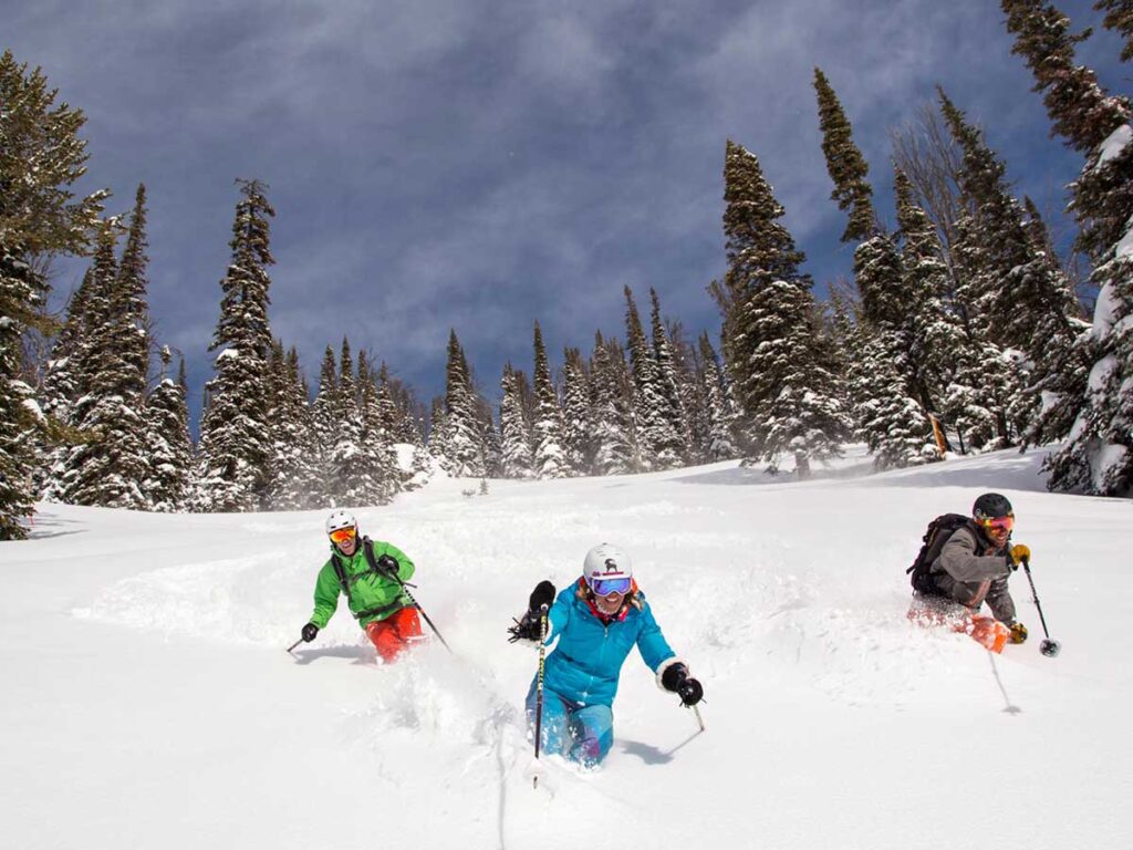 Friends Skiing.