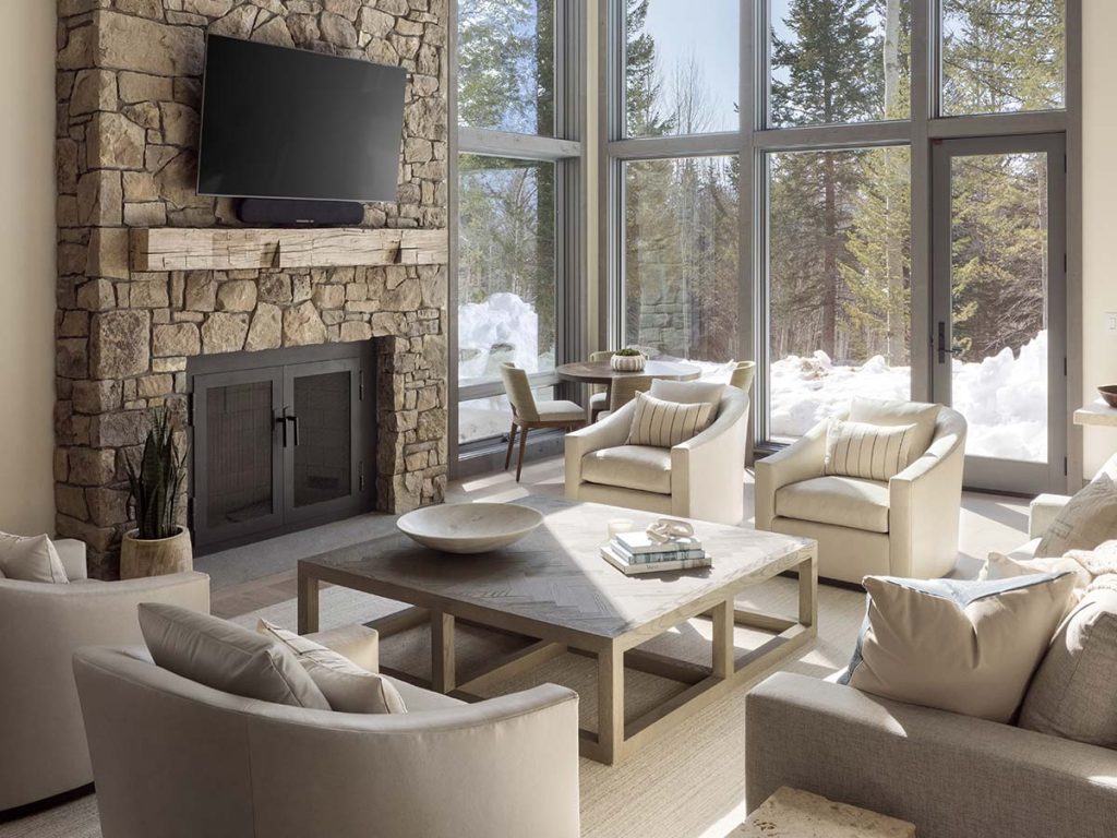 Home Rental Living Room With Large Windows.